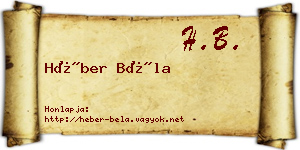 Héber Béla névjegykártya